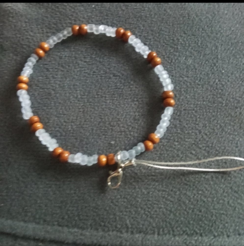 Hand crafted beaded cell phone bracelet holder